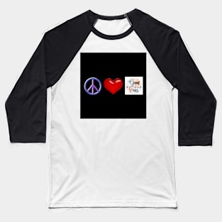 Peace love good vibes artshop Baseball T-Shirt